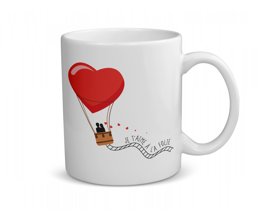 Mug céramique | Montgolfière amour