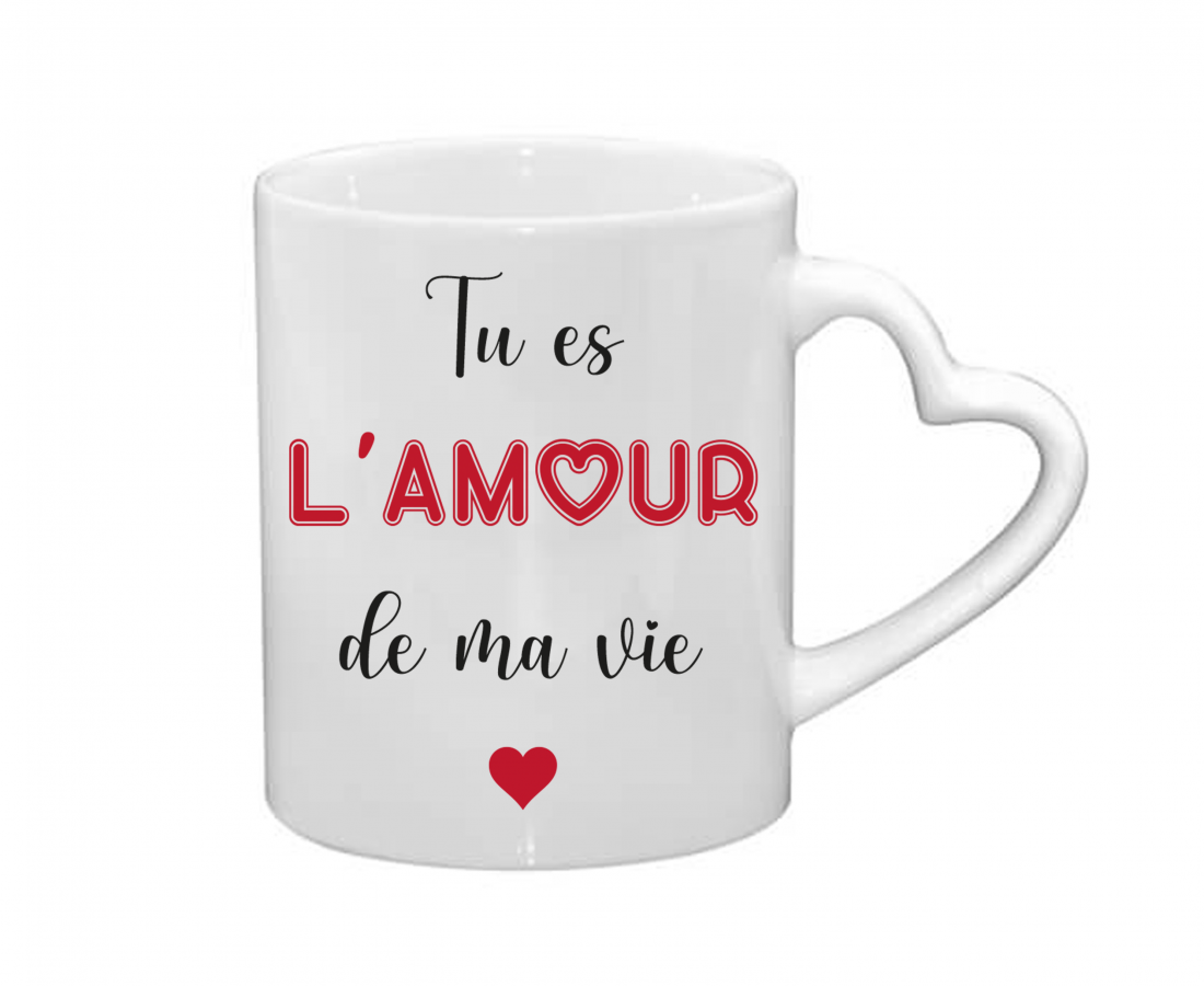 Mug coeur céramique | Tu es l’amour de ma vie